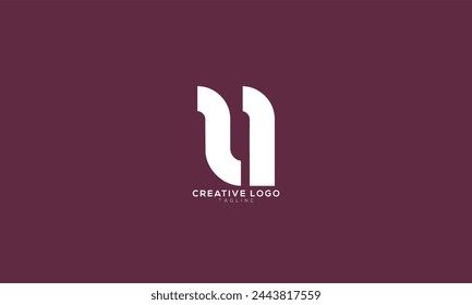 UN NU Abstract initial monogram letter alphabet logo design