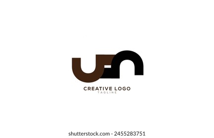 UN NU Abstract initial monogram letter alphabet logo design