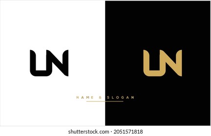 UN ,NU Abstract Letters Logo monogram