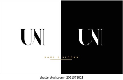 UN ,NU Abstract Letters Logo monogram