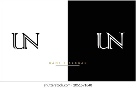 UN ,NU Abstract Letters Logo monogram