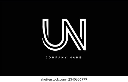 UN, NU Abstract Letters Logo Monogram