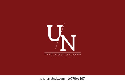 UN NU abstract vector logo monogram template