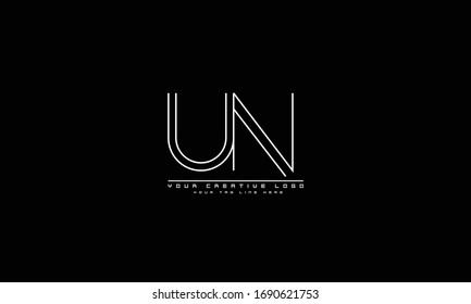 UN NU abstract vector logo monogram template