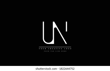 UN NU abstract vector logo monogram template