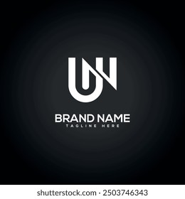 UN NU Alphabet Letter logo design. Initial Vector Symbol.