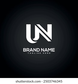 UN NU Alphabet Letter logo design. Initial Vector Symbol.