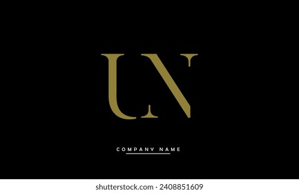 UN, NU Alphabets Letters Logo Monogram