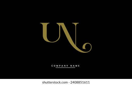 UN, NU Alphabets Letters Logo Monogram