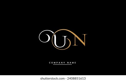 UN, NU Alphabets Letters Logo Monogram