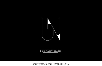 UN, NU Alphabets Letters Logo Monogram