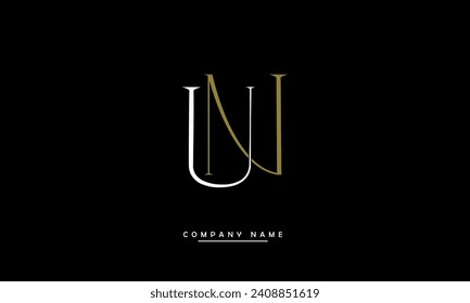 UN, NU Alphabets Letters Logo Monogram