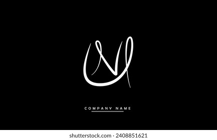 UN, NU Alphabets Letters Logo Monogram