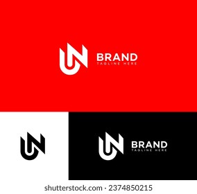 UN, NU letter branding logo