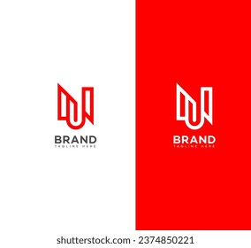 UN, NU letter branding logo