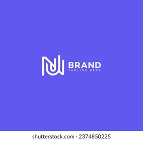 UN, NU letter branding logo