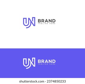 UN, NU letter branding logo