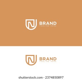 UN, NU letter branding logo