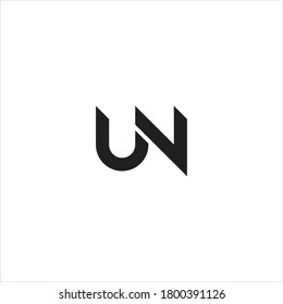 UN or NU letter logo design vector.