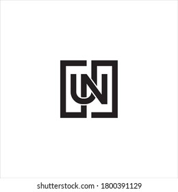 UN or NU letter logo design vector.