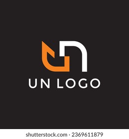 UN NU Letter logo vector image