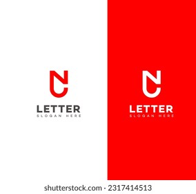 UN, NU letter modern branding logo