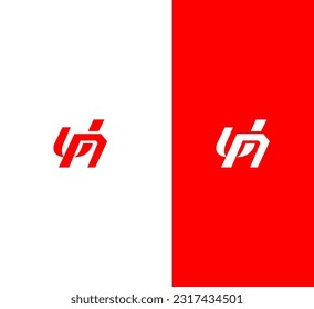 UN, NU letter modern branding logo