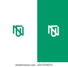 UN, NU letter modern branding logo