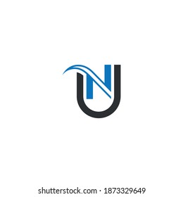 UN or NU ‍abstract outstanding professional business awesome artistic branding company different colors illustration logo
