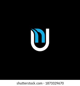 UN or NU ‍abstract outstanding professional business awesome artistic branding company different colors illustration logo