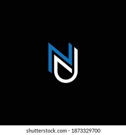 UN or NU ‍abstract outstanding professional business awesome artistic branding company different colors illustration logo