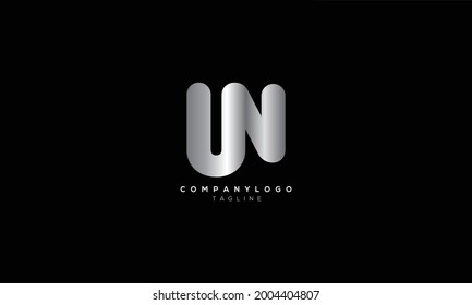 UN NU U AND N Abstract initial monogram letter alphabet logo design