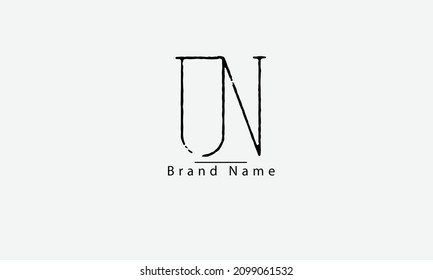 UN NU U N abstract vector logo monogram template