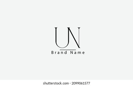 UN NU U N abstract vector logo monogram template