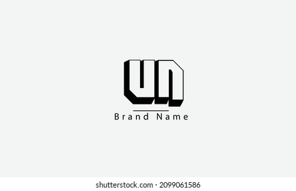 abstrakte Vektor-Logo-Monogramm-Vorlage der UN NU U N