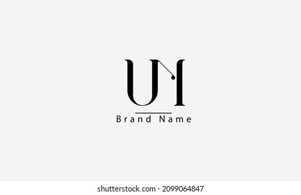 UN NU U N abstract vector logo monogram template