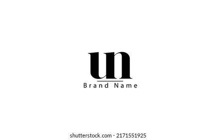 UN NU U N abstract vector logo monogram template