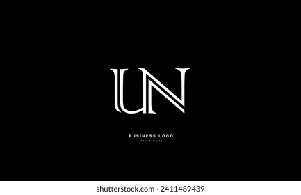 UN, NU, U, N, Abstract Letters Logo monogram