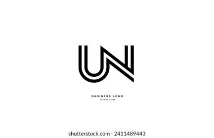 UN, NU, U, N, Abstract Letters Logo monogram