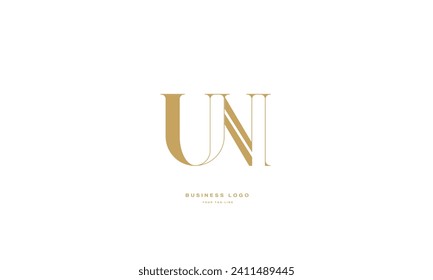 UN, NU, U, N, Abstract Letters Logo monogram