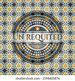 Un requited arabic badge. Arabesque decoration.