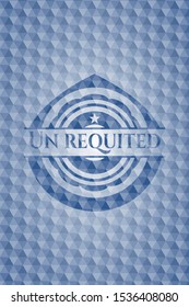 Un requited blue emblem with geometric pattern. Vector Illustration. Detailed.