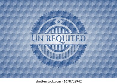 Un requited blue emblem with geometric background. Vector Illustration. Detailed.