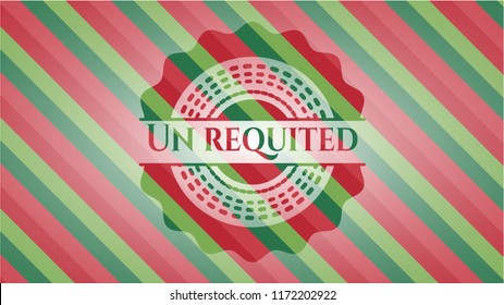 Un requited christmas colors style emblem.