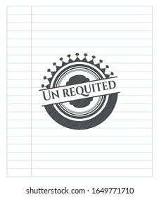 Un requited drawn in pencil. Vector Illustration. Detailed.