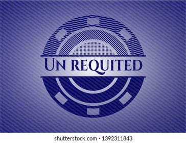 Un requited emblem with jean texture. Vector Illustration. Detailed.