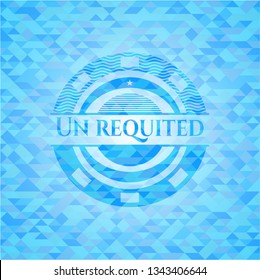 Un requited realistic sky blue mosaic emblem