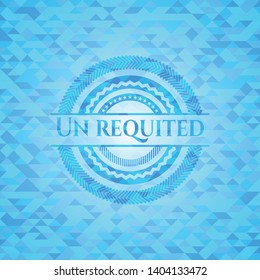 Un requited realistic sky blue emblem. Mosaic background