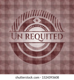 Un requited red badge with geometric pattern. Seamless.