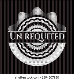 Un requited silvery emblem or badge. Vector Illustration. Mosaic.